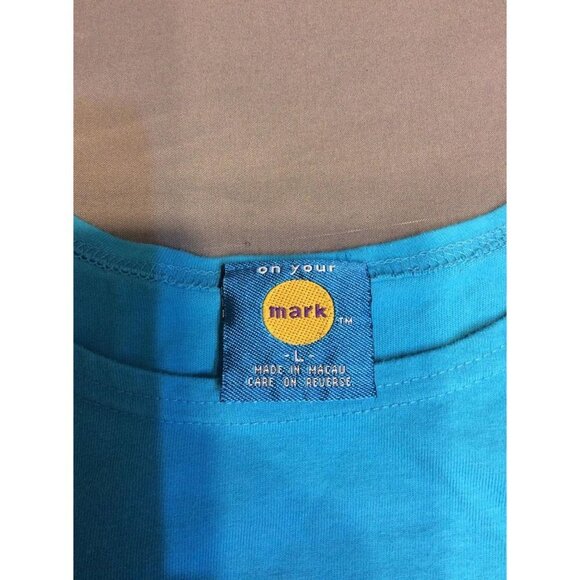 On Your Mark Women Tank Top Size L Blue Cotton sku13 - Picture 3 of 3